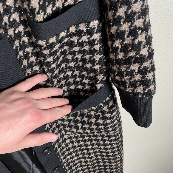 Avec Les Filles Houndstooth Sparkly Coatigan Medium - Picture 4 of 7